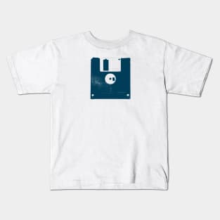 Blue Vintage Floppy Disk Kids T-Shirt